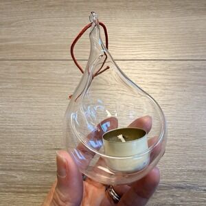 Glass Candle Holder Ornament Vintage Christmas Decor